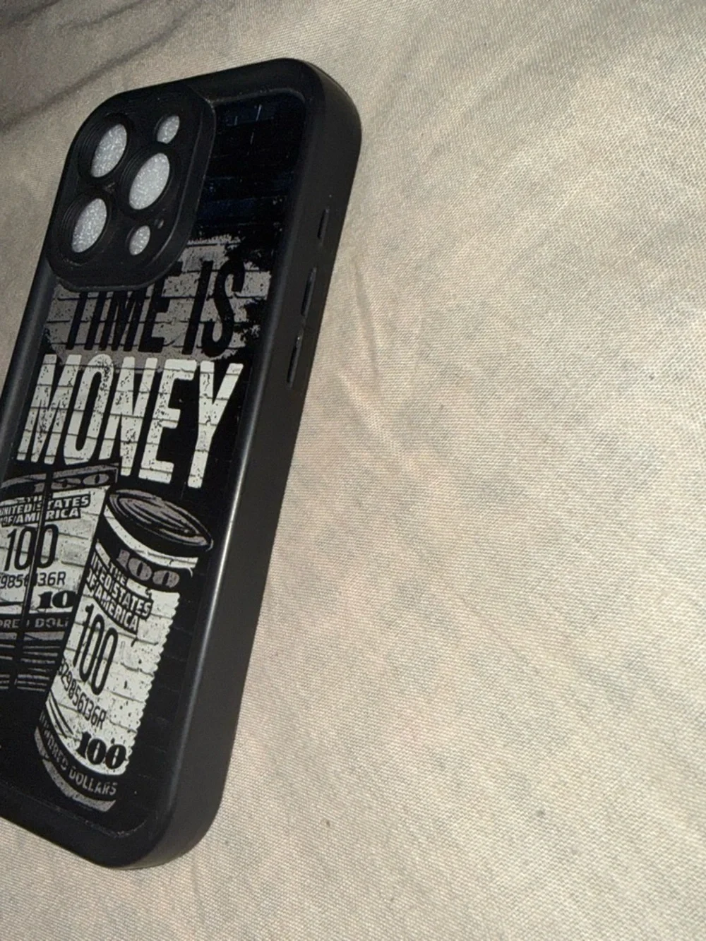 Black 'Time Is Money' Protective Phone Case